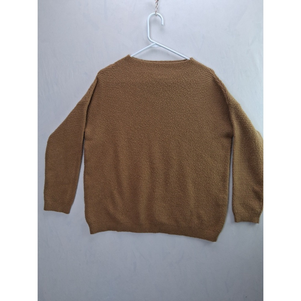 Forever 21 Sweater Womens Small Brown Tight Knit Ribbed Round Neck Cozy Winter